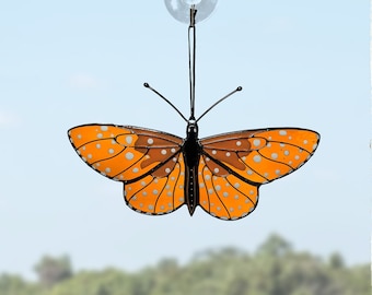 Stalachtis phlegia butterfly suncatcher, stained glass window hangings, unique Mother's Day gift, gift for mom, handmade home decor