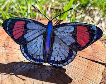 Pastel papillion butterfly suncatcher, stained glass window hangings, Mother's Day gift, gift for mom, handmade gift, unique home decor