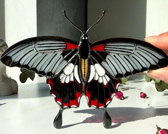 Asian swallowtail butterfly suncatcher, stained glass window hangings, Mother's Day gift, gift for mom, handmade gift, unique home decor
