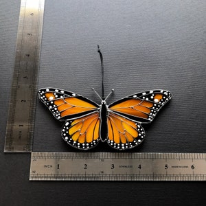 Monarch butterfly suncatcher, stained glass window hangings, unique Mother's Day gift, gift for mom, handmade home decor, modern wall art image 4