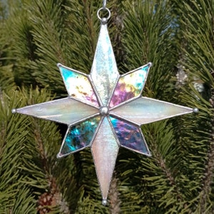 Christmas Star suncatcher stained glass window hangings Christmas decor home decor garden art holiday gifts Ukrainian gift image 3