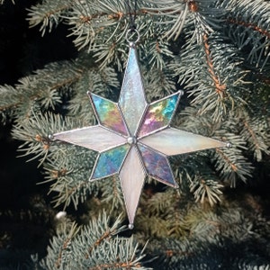 Christmas Star suncatcher stained glass window hangings Christmas decor home decor garden art holiday gifts Ukrainian gift image 4