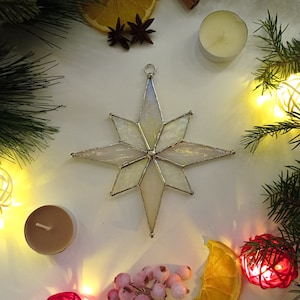 Christmas Star suncatcher stained glass window hangings Christmas decor home decor garden art holiday gifts Ukrainian gift image 7