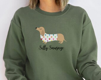 Bluza damska Dachshund, Bluza Silly Sausage, Bluza Dachshund, Prezent dla miłośników psów, Miłośnik jamników, Sweter dla miłośników psów