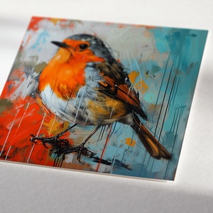 Abstract Robin Art Print – Colorful Wildlife Painting - Etsy