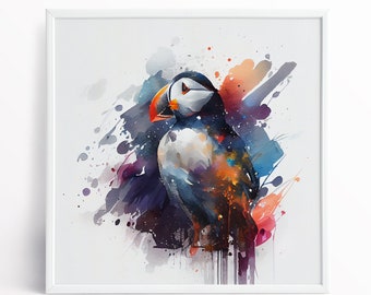Puffin Watercolor Fine Art Print – Bird Lover Gift