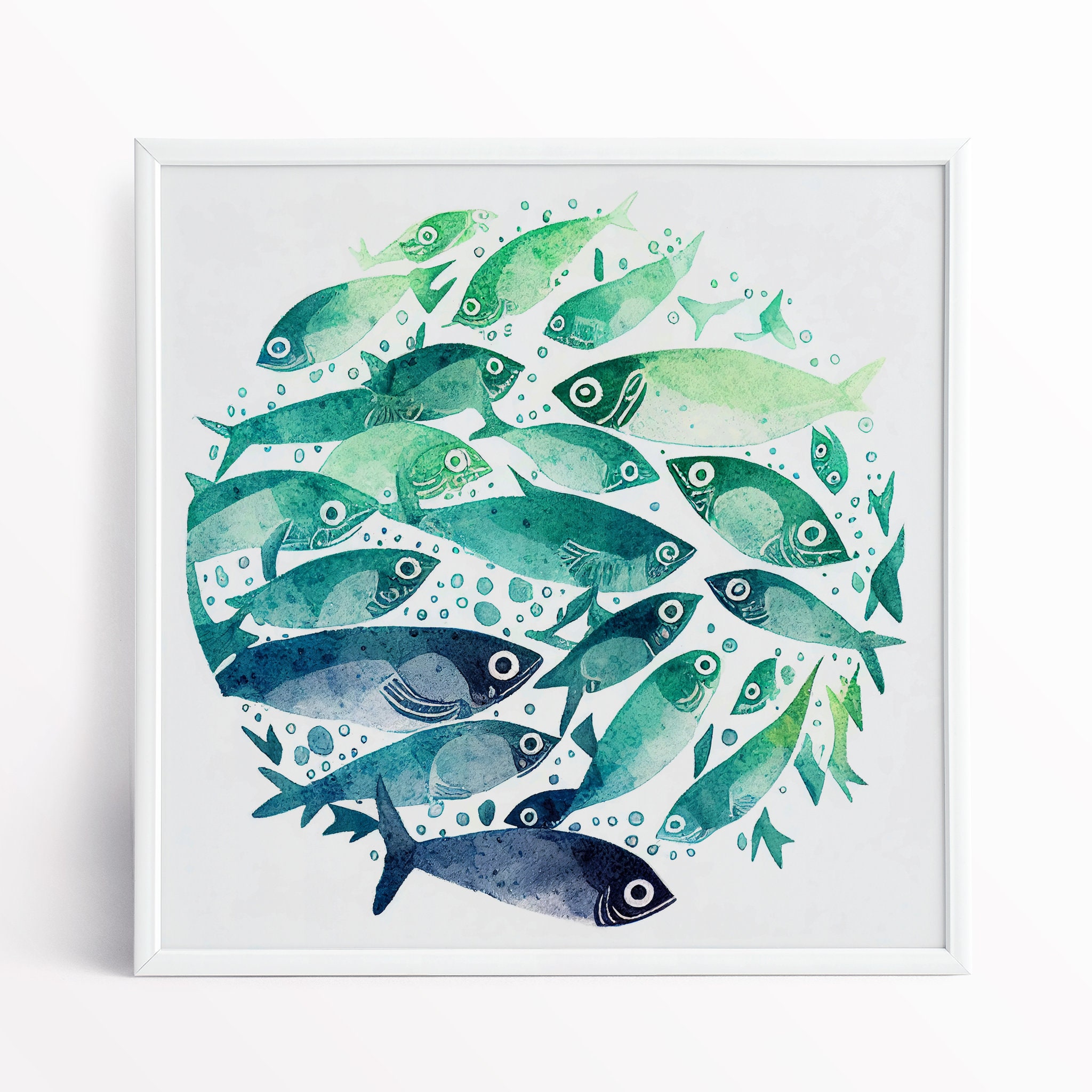 Watercolor fish - abstract splashes and vibrant colors