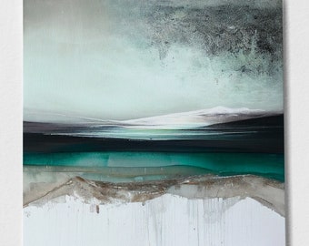 Abstract Seascape Painting, Contemporary Painting of a Beach. Abstract Ocean painting