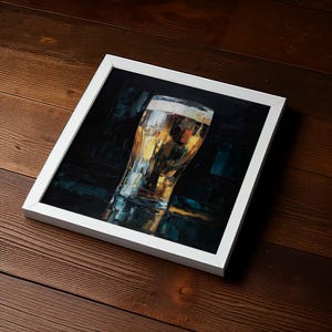 Guinness Beer Impressionist Painting Print in Gold and Dark Tones image 8