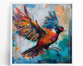 Pheasant Painting Fine Art Print – Wildlife Wall Art