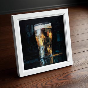 Guinness Beer Impressionist Painting Print in Gold and Dark Tones image 9