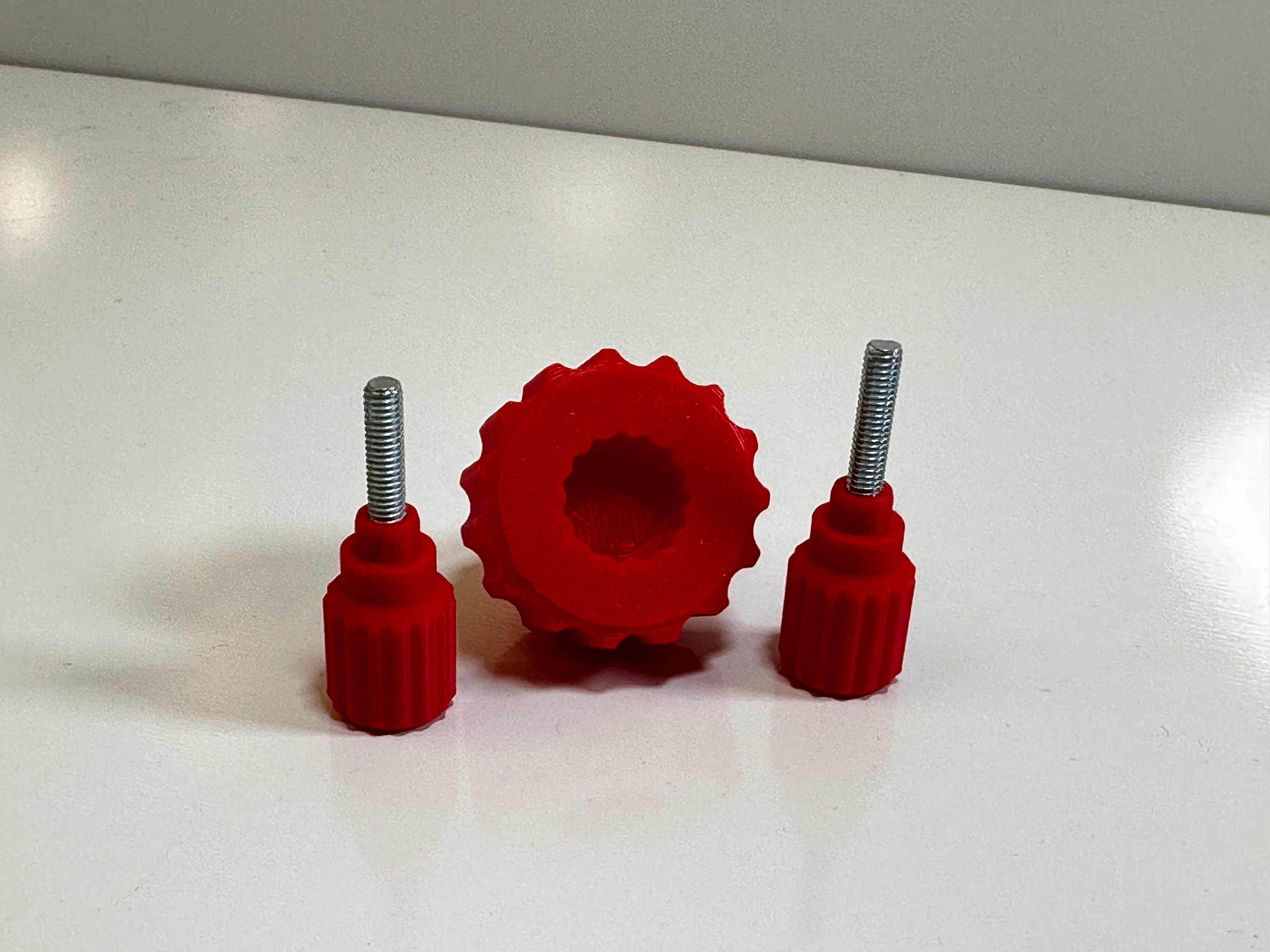 Red Rotation Knob Jaw Adjustment Knob & Knurled Adapter Kit for Laser Chuck Rotary ...