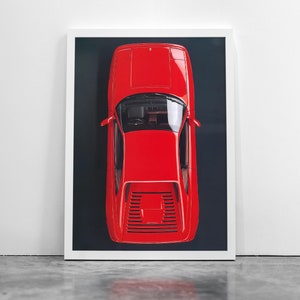 Ferrari F355 Rot - Poster Autodruck, Retro, Modern Classic, Supercar, Luxusauto Print,