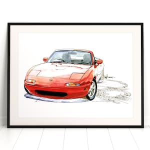 Mazda MX-5 Miata Car Print Wall Art for Kids Boys Room, Japan car, JDM, Decor Children Home Office Art Children Nursery Decor Dorm