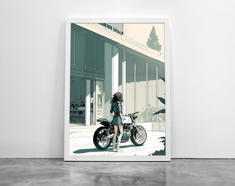 The Ride - Motorcycle Anime Manga Japanese Inspired Poster Print Artwork