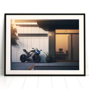 Yamaha R6 - Motorbike Poster Sportsbike, Racer Print, Bike Print, Yamaha