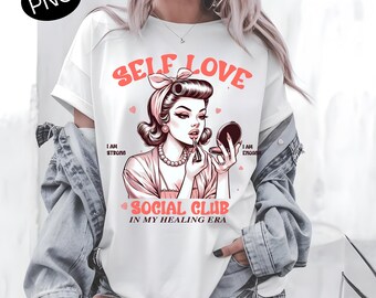 Self Care Social Club PNG, Cute Digital Download for Sublimation and Printing, Coquette Aesthetic Wellness Clipart for DIY Designs