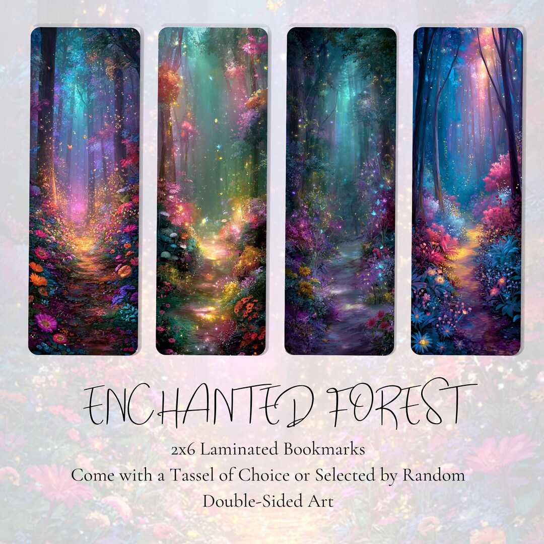Enchanted Forest Bookmarks, Magical Woodland Art Bookmark, Fantasy ...