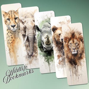 Wildlife Bookmarks: Forest Animal Art, Laminated or Metal
