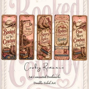 Marcapáginas de romance vaquero / Colección de marcapáginas de romance del Oeste / Marcapáginas laminados a doble cara / Regalo para lectores de romance
