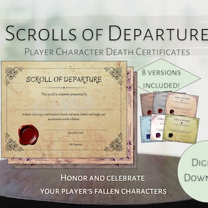 Folha de certidão de óbito de Dnd RPG, falecimento do personagem do jogador, pergaminho de partida, ferramentas DM, para impressão, apostila, Dungeons and Dragons, campanha