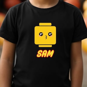 Personalized Building Block Kids T-Shirt: Custom Name Tee