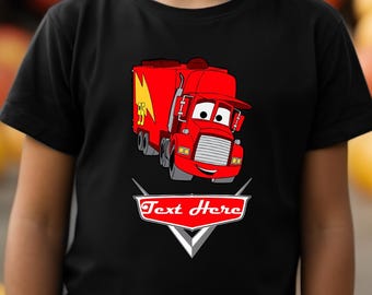 Custom Disney Cars T-Shirt, Cars Movie Tee for Kids, Custom Name Bodysuit, Disneyland Cars Shirt, Custom Mack Shirt, Disney Pixar Shirt