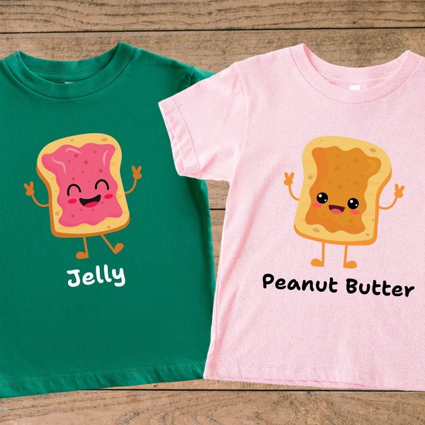 Best Friends Bodysuits, Peanut Butter and Jelly, Twins Matching Outfit, Twin Onesies®, Siblings and Best Friends, Matching Siblings T-Shirts