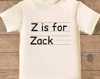 Personalized Alphabet Name Shirt: First Day of School Tee