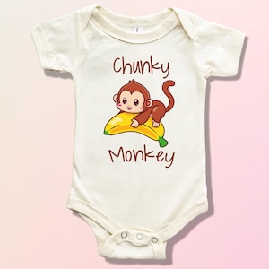 Chunky Monkey Baby Bodysuit, Cute Animal Baby Bodysuit, Funny Animal Bodysuits, Cute Monkey Tee, Cute Baby Shower Gift, Gift for Newborn