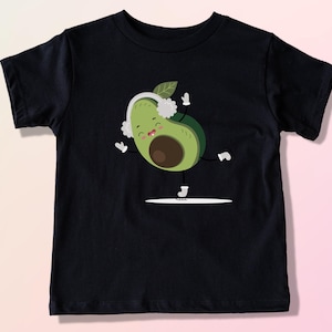 Cute Avocado Ice-Skating Toddler Shirt, Avocado Baby Kids T-shirt, Funny Avocado Tee for Kids, Cute Baby Shirt, Gift for Kids