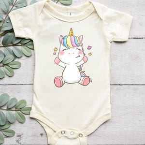 Baby Unicorn Bodysuit, Cute Newborn Gift, Magical Baby Girl Shirt, Baby Shower Present, Unicorn Theme First Birthday Baby Girl Shirt