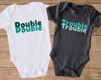 Double Trouble Matching Bodysuit Set: Sibling Cousin Tees