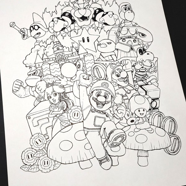 Super Mario Bros movie (2023) coloring page doodle art