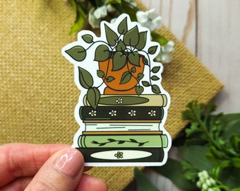 Plant Books Vinyl Sticker, Bookish Stickers, Bookish Merch