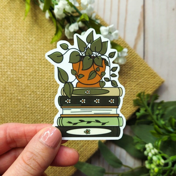 Plant Books Vinyl Sticker, Bookish Stickers, Bookish Merch