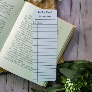 Library Card Book Tracker Bookmark, Book Tracker, Reading Tracker