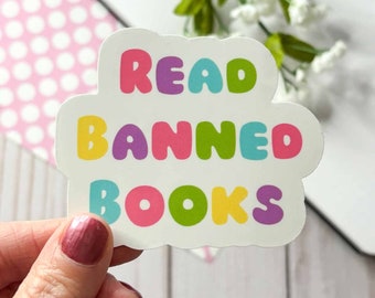 Read Banned Books Vinyl Sticker: Bookish Reader Gift