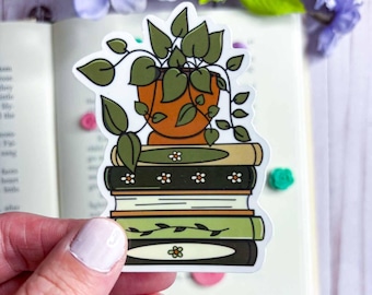Plant Books Vinyl Sticker, Bookish Stickers, Bookish Merch