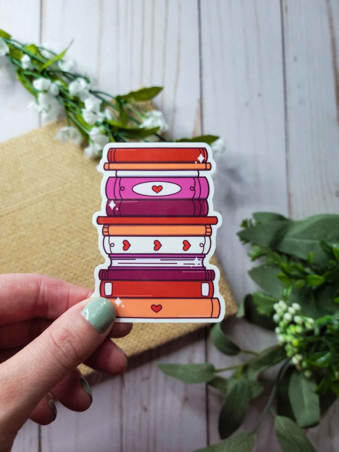 Lesbian Pride Books Vinyl Sticker, Bookish Stickers, Bookish Merch - Etsy
