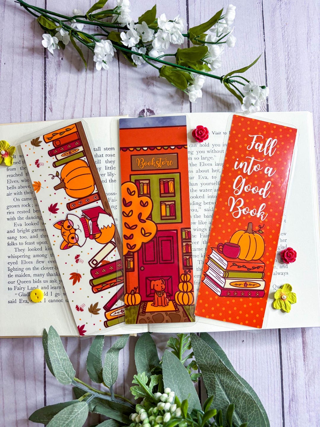 Cozy Fall Bookmark Set, Book Mark, Bookish Merch - Etsy
