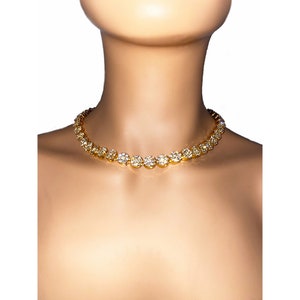 Gold Rhinestone Necklace | Gold Necklace | Bling Necklace | Statement Necklace | Jewelry | Necklace | Fashion Jewelry | Fashion Necklace
