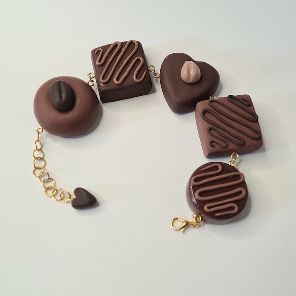 Bracelet en chocolat doux kawaii bijoux alimentaires mignons breloque épaisse