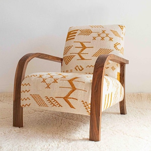 Moroccan Kilim Armchair, Midcentury Chair, Retro lounge chair, relax vintage modern chair,Comfy chair, Art deco chair