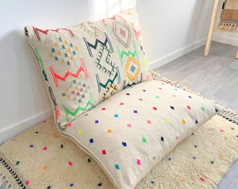 Moroccan Floor Cushion, Floor Pillow, custom bench cushion, window seat cushion, floor couch + backrest, floor sofa