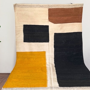 Colorful Kilim Rug, Moroccan Berber Rug, Handmade Custom Rug, Genuine lamb wool Rug