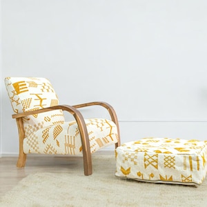 Midcentury chair and ottomanset, wooden armchair classic chair modern chair, Accent Chair for living room