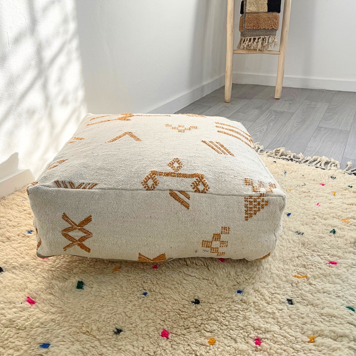 Set of 2 Moroccan Kilim Pouf, Floor Seating With Zipper, Vintage Moroccan Ottoman Pouf,meditation Cushion,kilim Outdoor Pillow Cover - Etsy