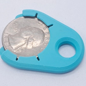Coin Holder Keychain 4 Pack Quarter Keeper Minimalist for Shopping Carts image 3