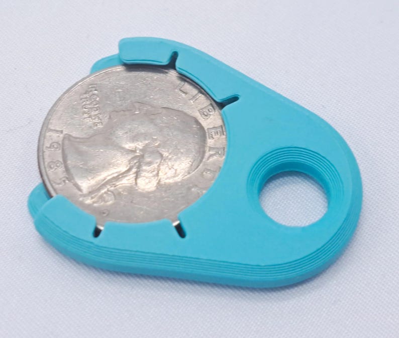 Coin Holder Keychain 4 Pack Quarter Keeper Minimalist for Shopping Carts image 3